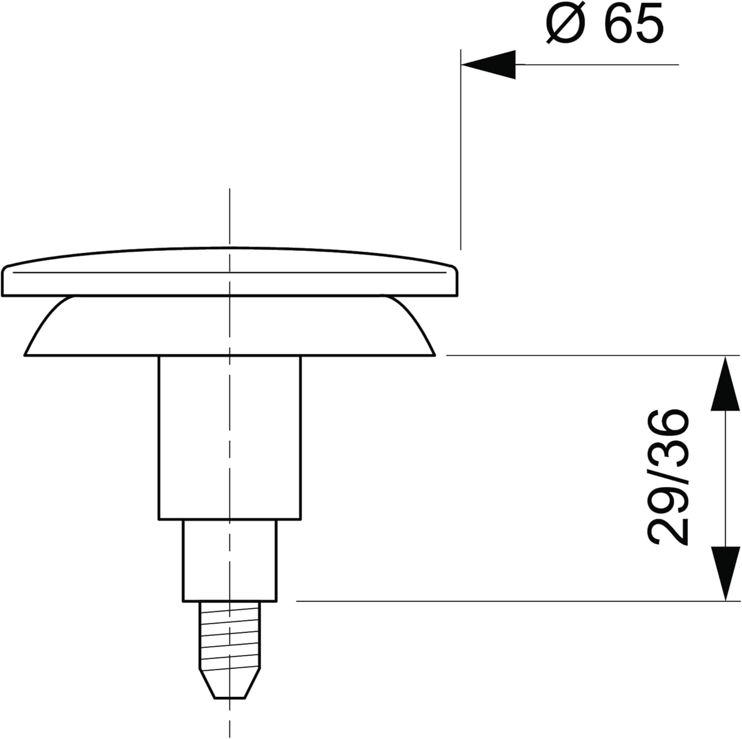 Detalle de Wirquin SP9261S Quick-Clac Stainless Steel Sink Stopper, 6.5 cm