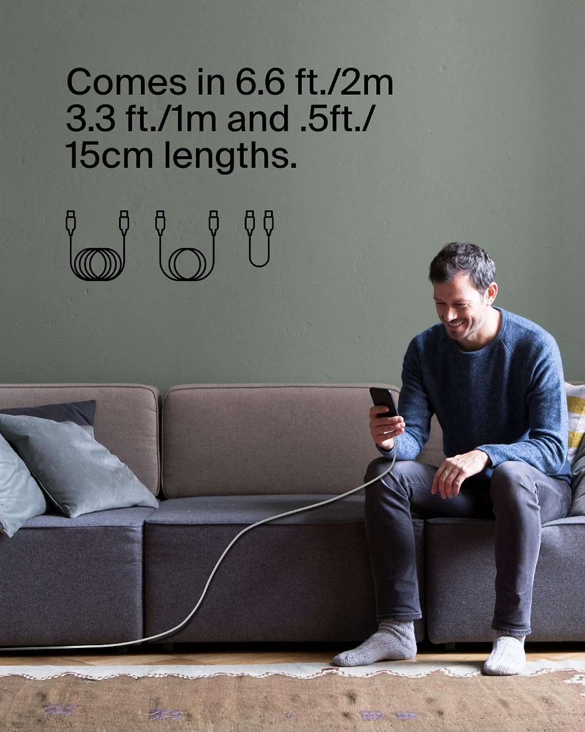 Thumbnail 6 de Belkin BoostCharge braided USB-C to USB-C cable (6.6ft) – White
