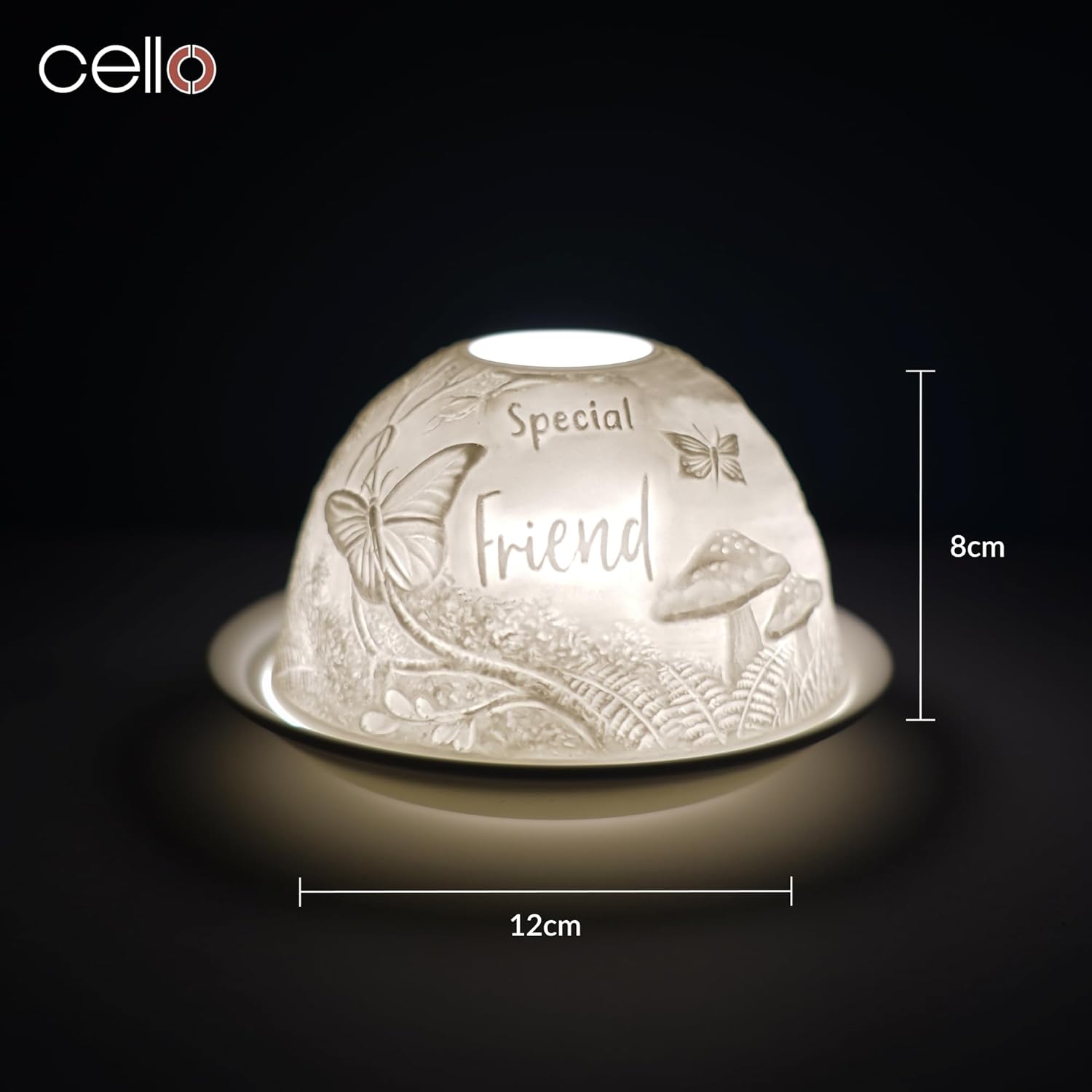 Thumbnail 2 de Cello Special Friend Woodland – Porzellan-Kerzenhalter mit Liebesbotschaft und Lithophan