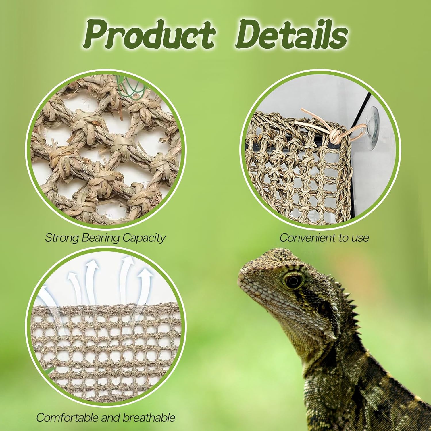 Thumbnail 2 de Artificial Reptile Hammock & Hanging Plant Vine Decoration for Terrariums (with suction cups)