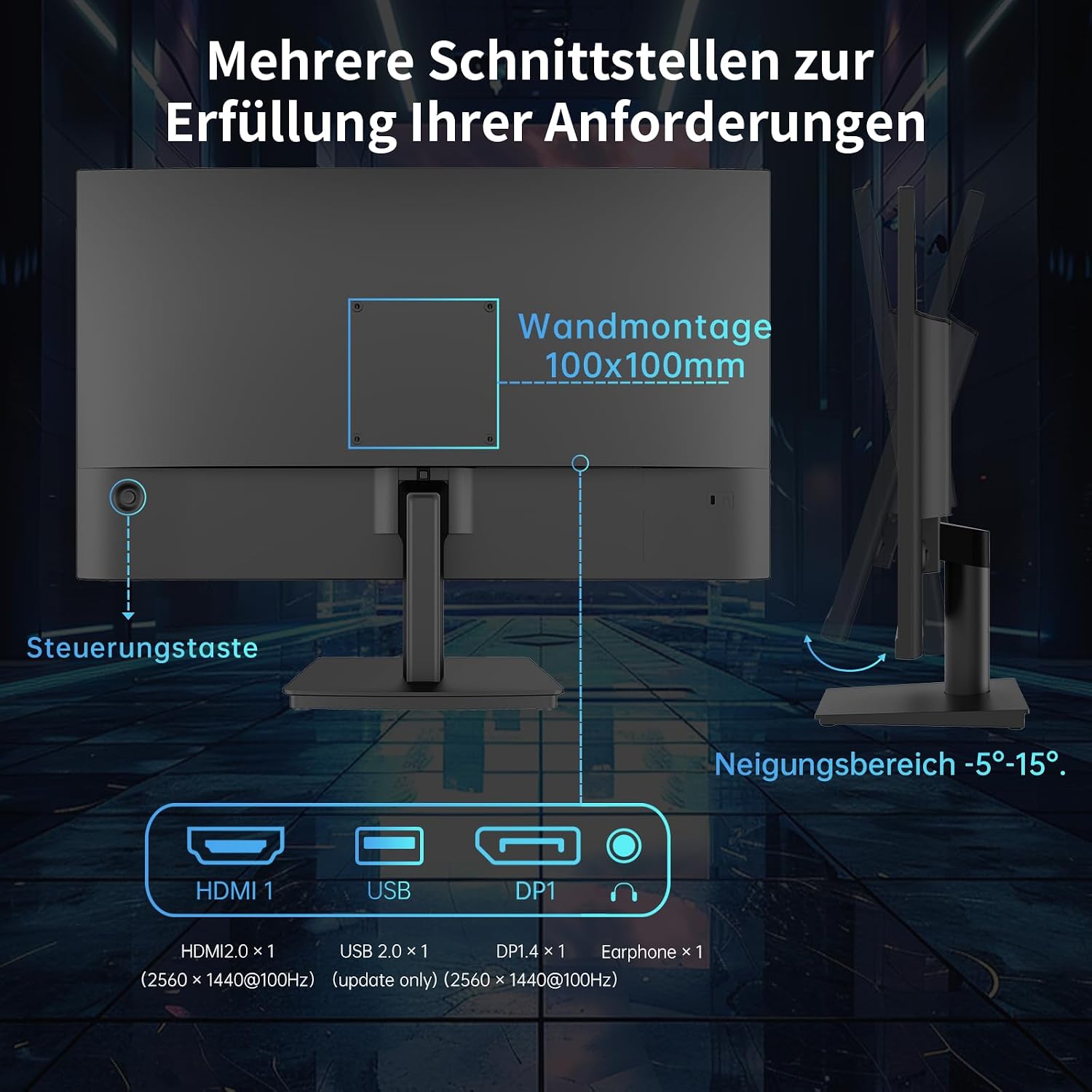 Thumbnail 6 de KTC Monitor 24 Zoll – QHD 2K, IPS, 100 Hz, Anti-Blue Light, 122% sRGB, Adaptive Sync