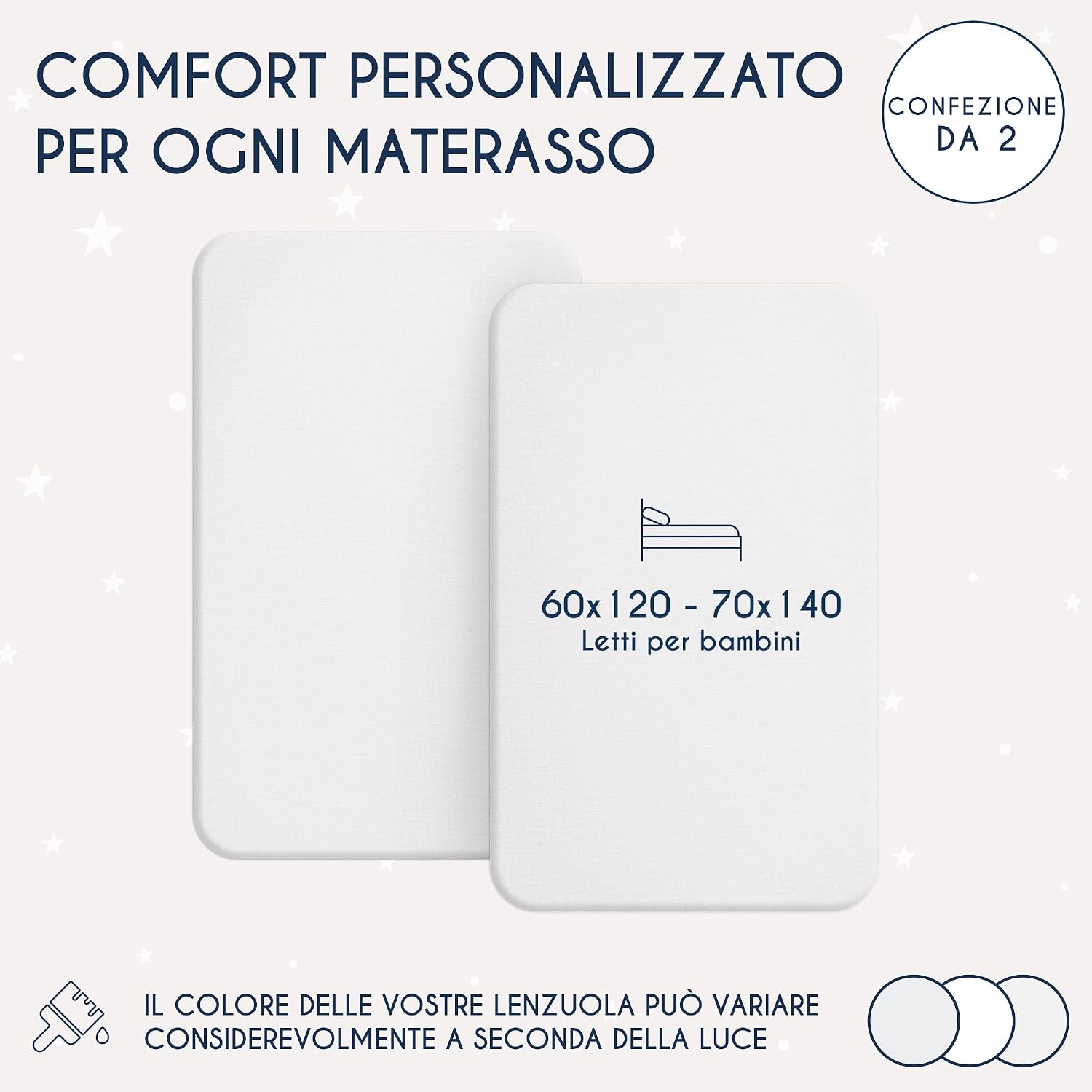 Detalle 2 de Dreamzie Set 2 Lenzuola con Angoli 60x120/70x140