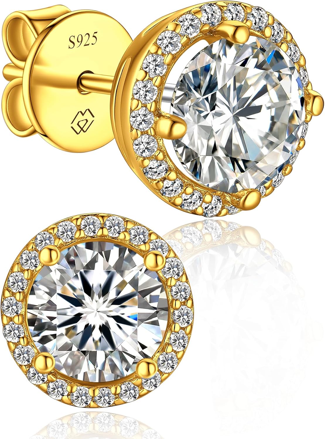 Detalle de MomentWish Moissanite 1 ct Puces Argent 925