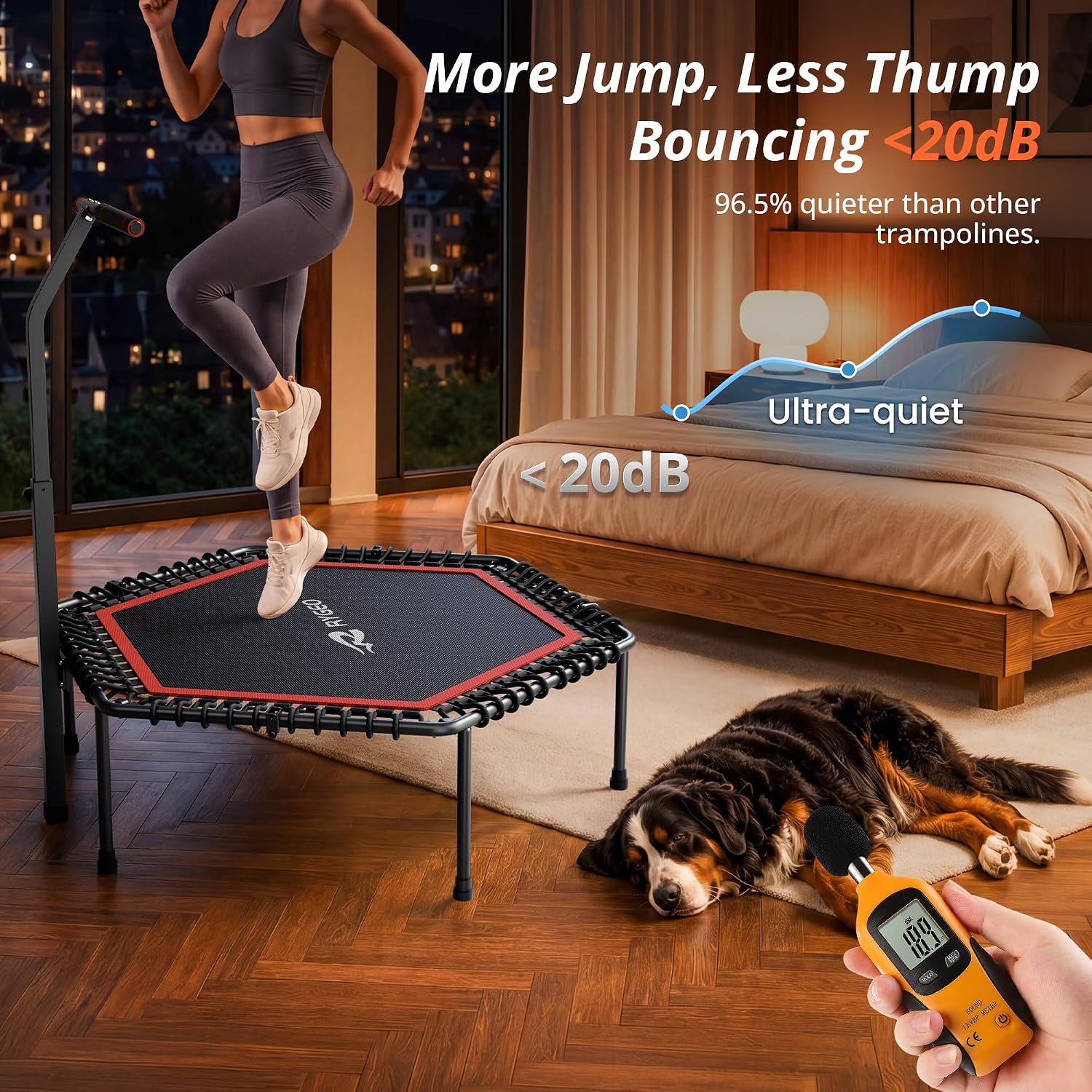 Thumbnail 5 de RYGEO 50'' Fitness Trampoline: A Practical Rebounder for Home Workouts
