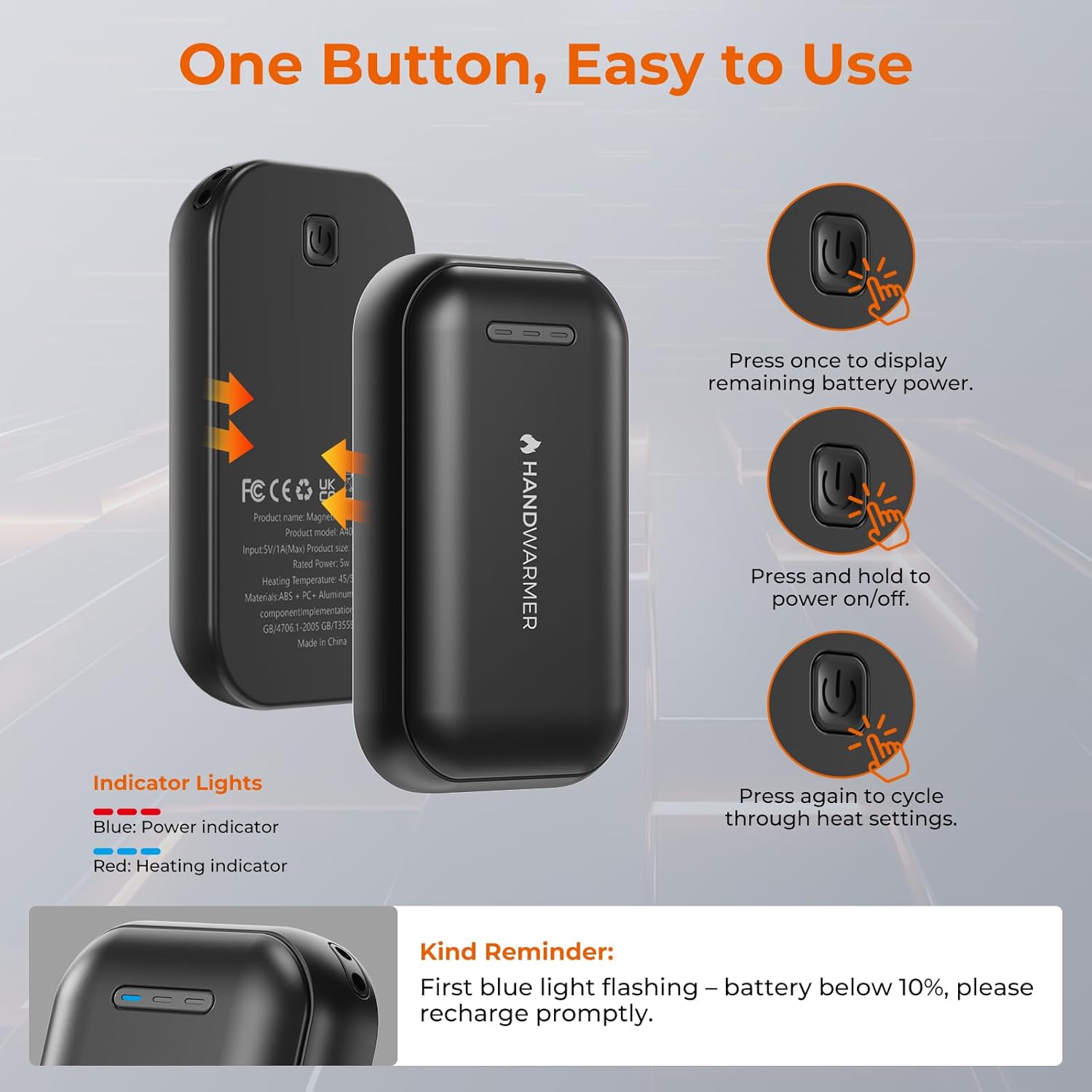 Thumbnail 4 de DDHTSAL Magnetic Rechargeable Hand Warmers 6000 mAh