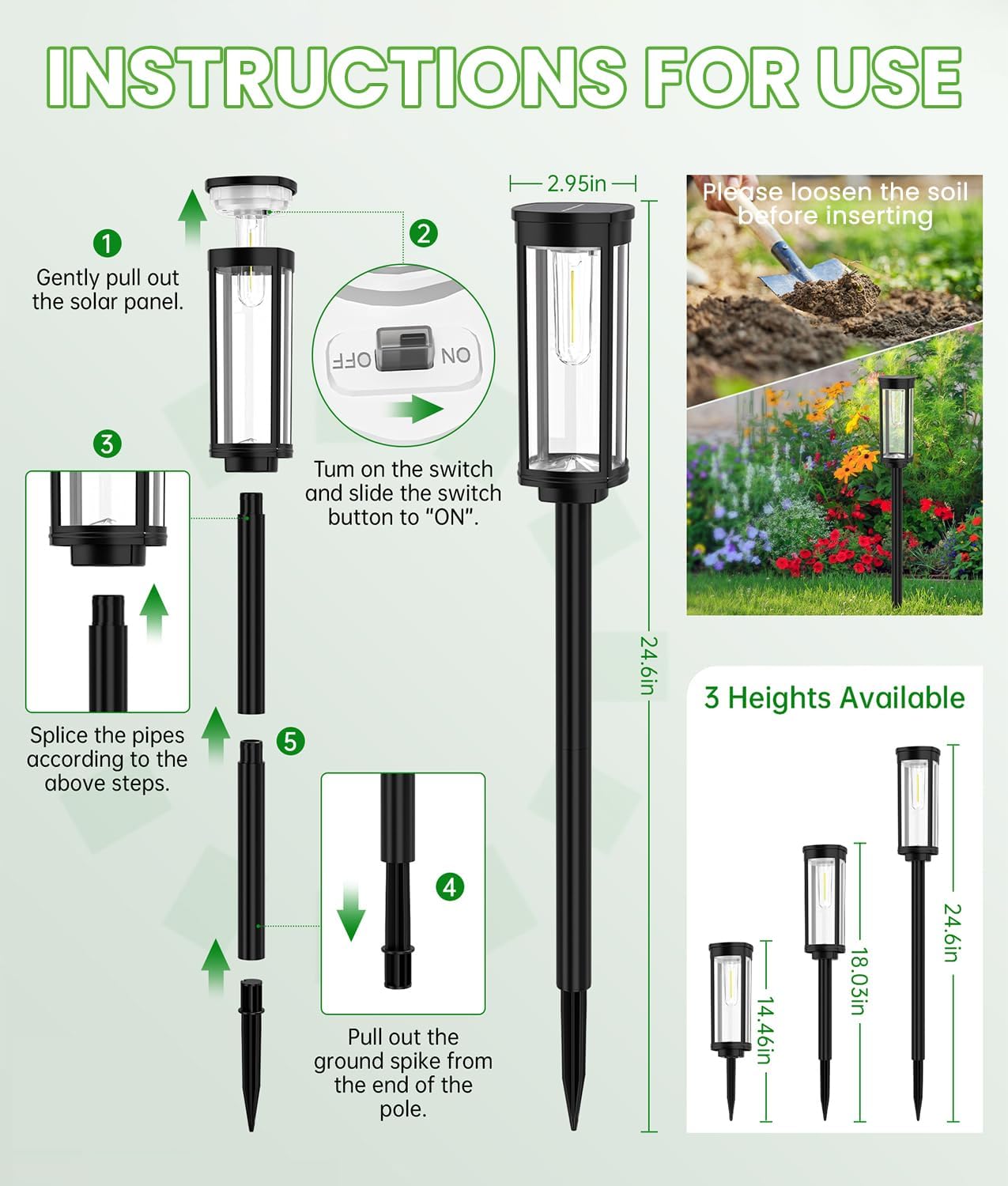 Thumbnail 6 de BITPOTT Bright Solar Pathway Lights 8 Pack
