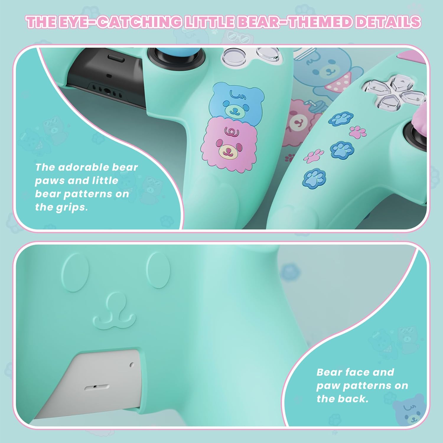 Thumbnail 6 de playvital Cute Bear Silicone Case for PS5 Controller