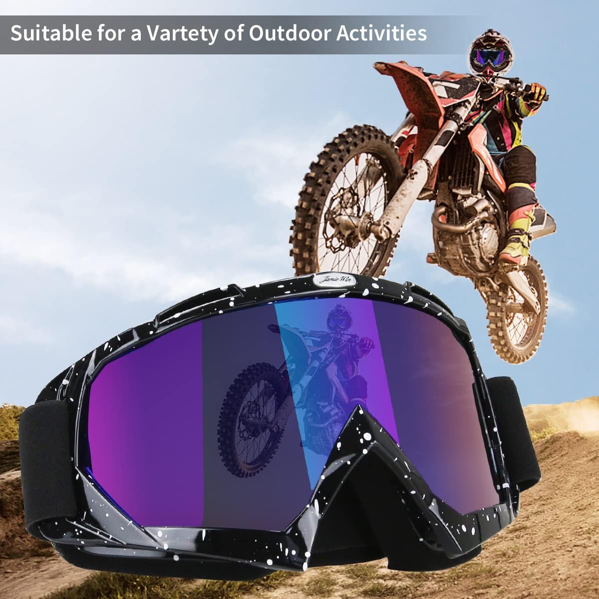 Thumbnail 5 de JAMIEWIN ATV Goggles: Anti-Fog, Dustproof Protection for Dirt Bikes and Off-Road Riding