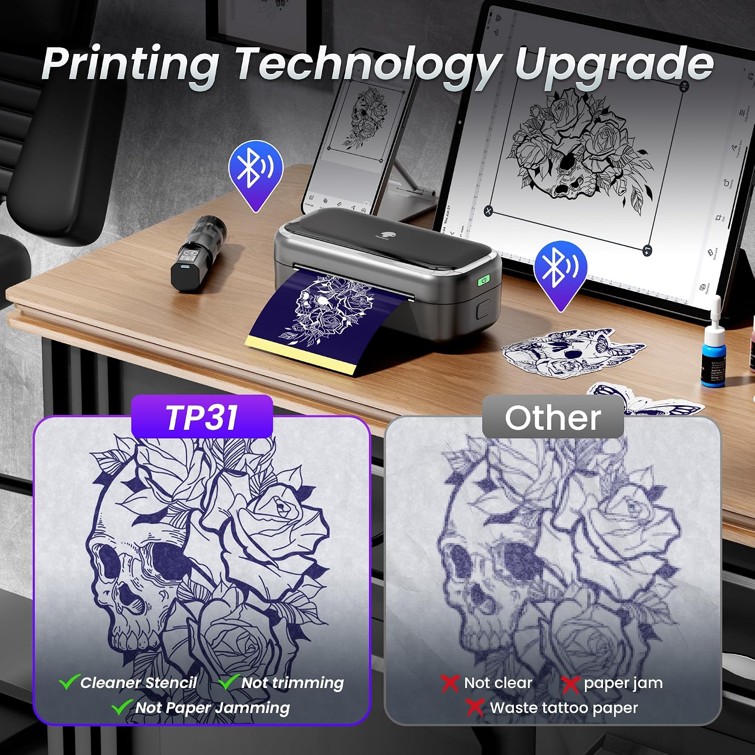 Thumbnail 5 de Phomemo TP31 Small Tattoo Printer 3 Inch – Portable, Bluetooth, with 30 Consumables