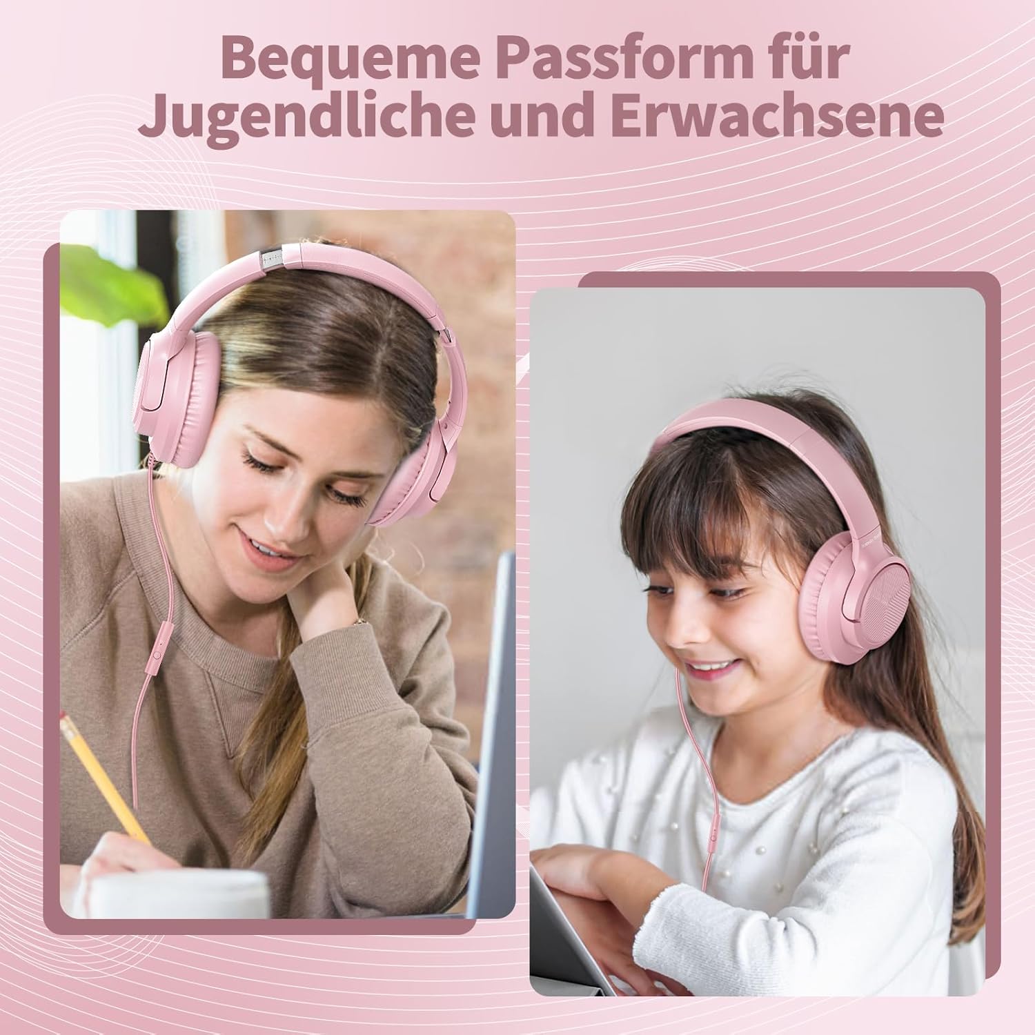 Thumbnail 1 de Kopfhörer mit Kabel und Mikrofon – Over-Ear, 3,5 mm Kabelkopfhörer, faltbar, 1,5 m Nylonkabel