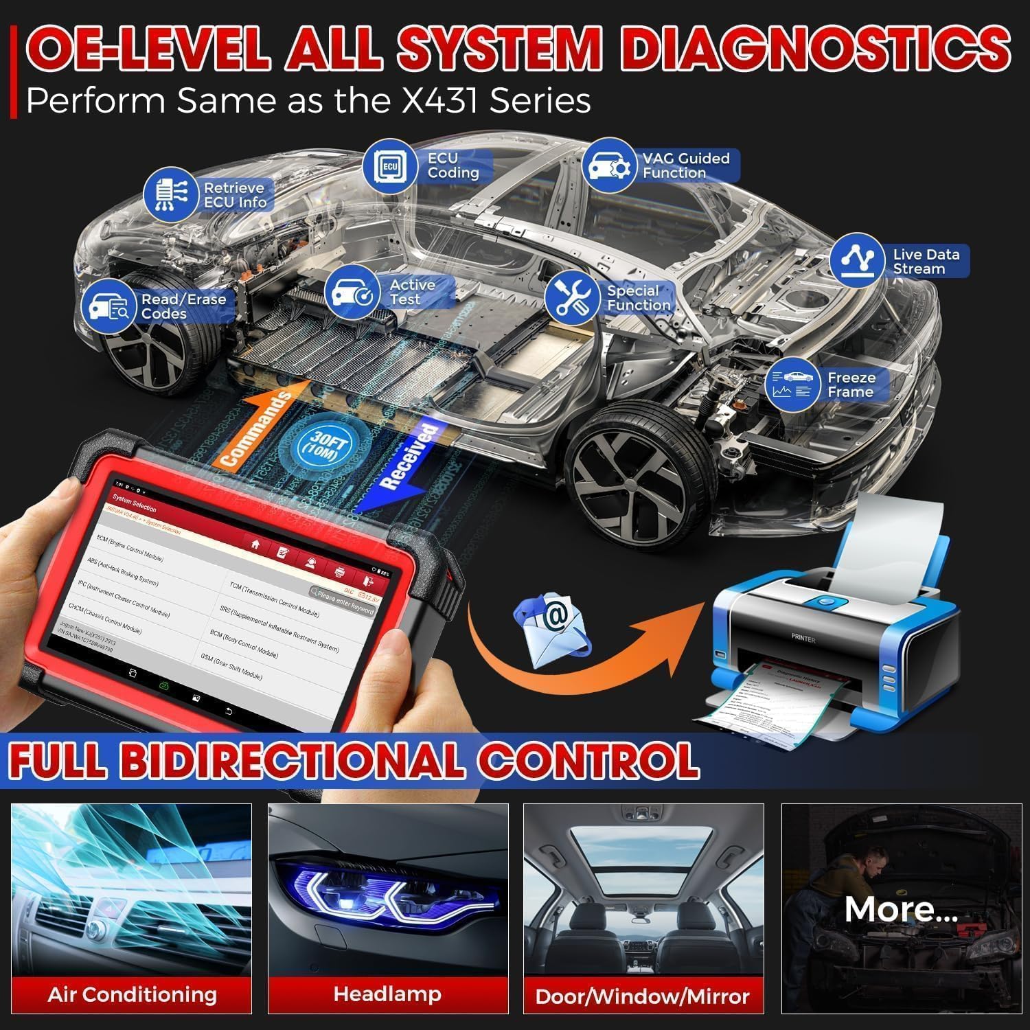Thumbnail 3 de LAUNCH X431 CRP919EBT OBD2 Bluetooth: diagnosi bidirezionale e 45+ reset con codifica ECU