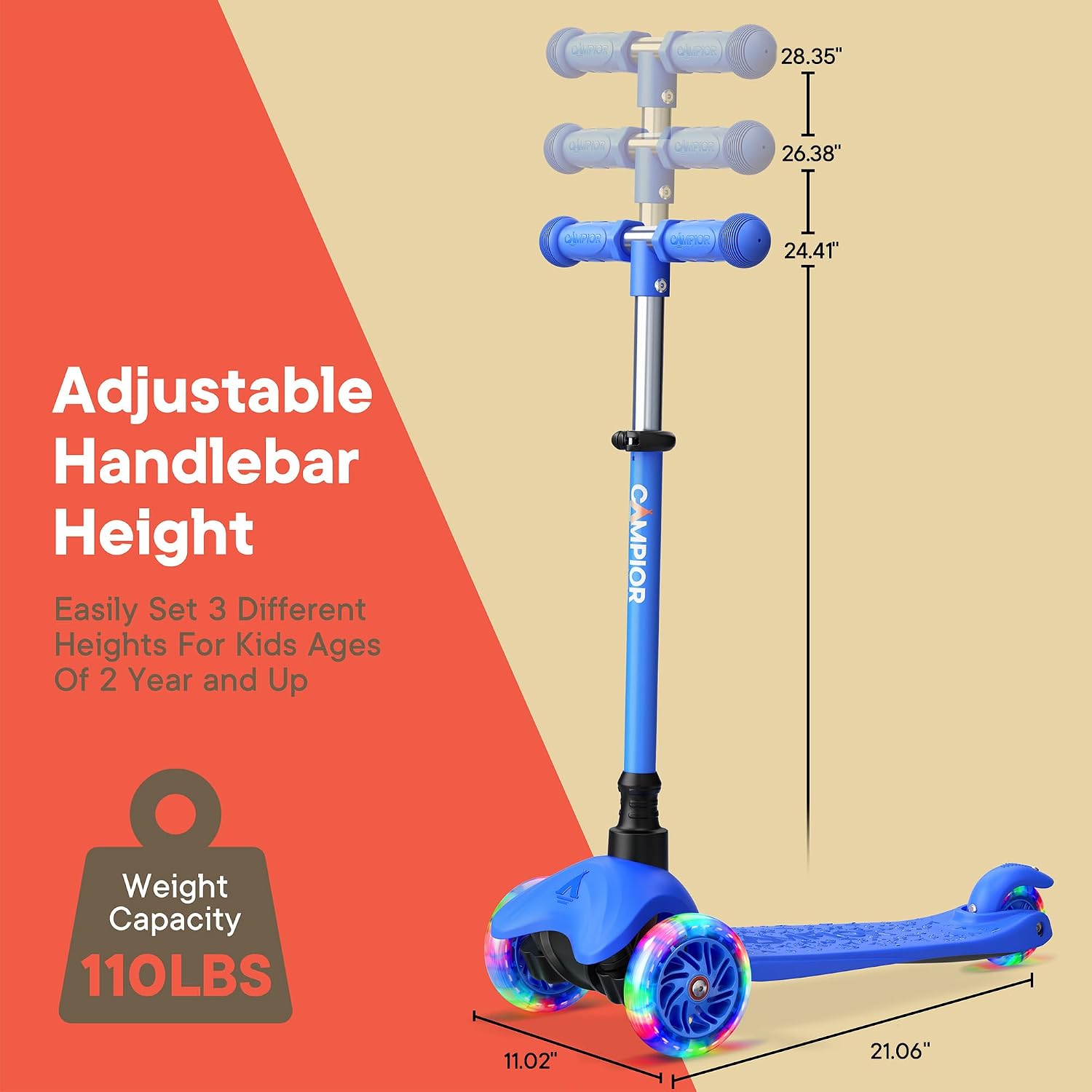 Thumbnail 5 de Blue Mini 3-Wheel Scooter 120mm 🛴