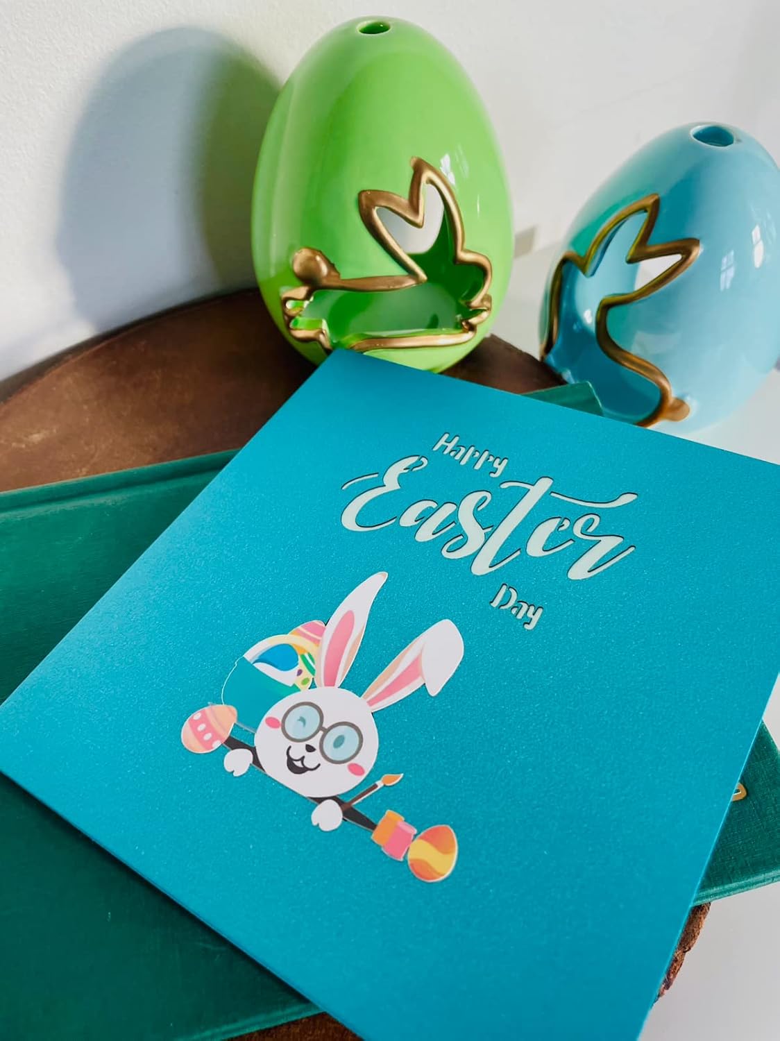 Thumbnail 3 de Happy Easter Bunny Bike pop up card 15cm
