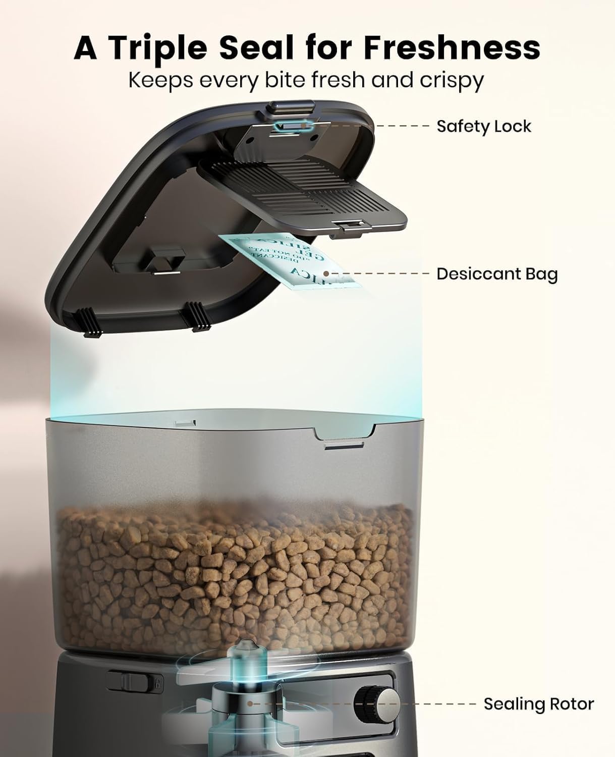 Detalle de oneisall Automatic Cat Feeder WiFi 3.5L