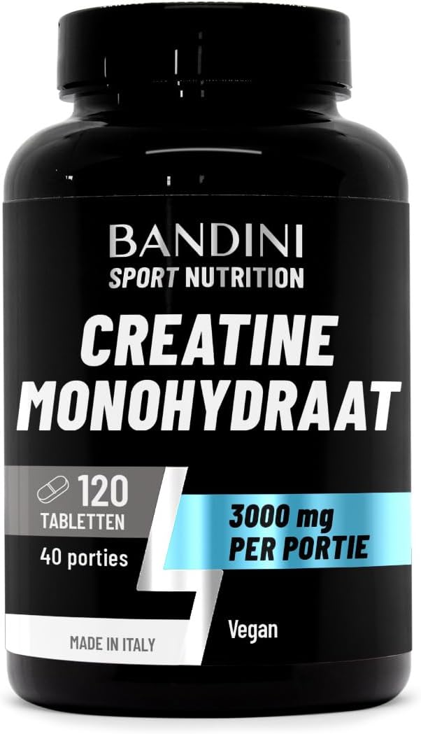 Detalle de BANDINI Creatine Monohydraat, 120 tabletten met 3.000 mg per dagdosering