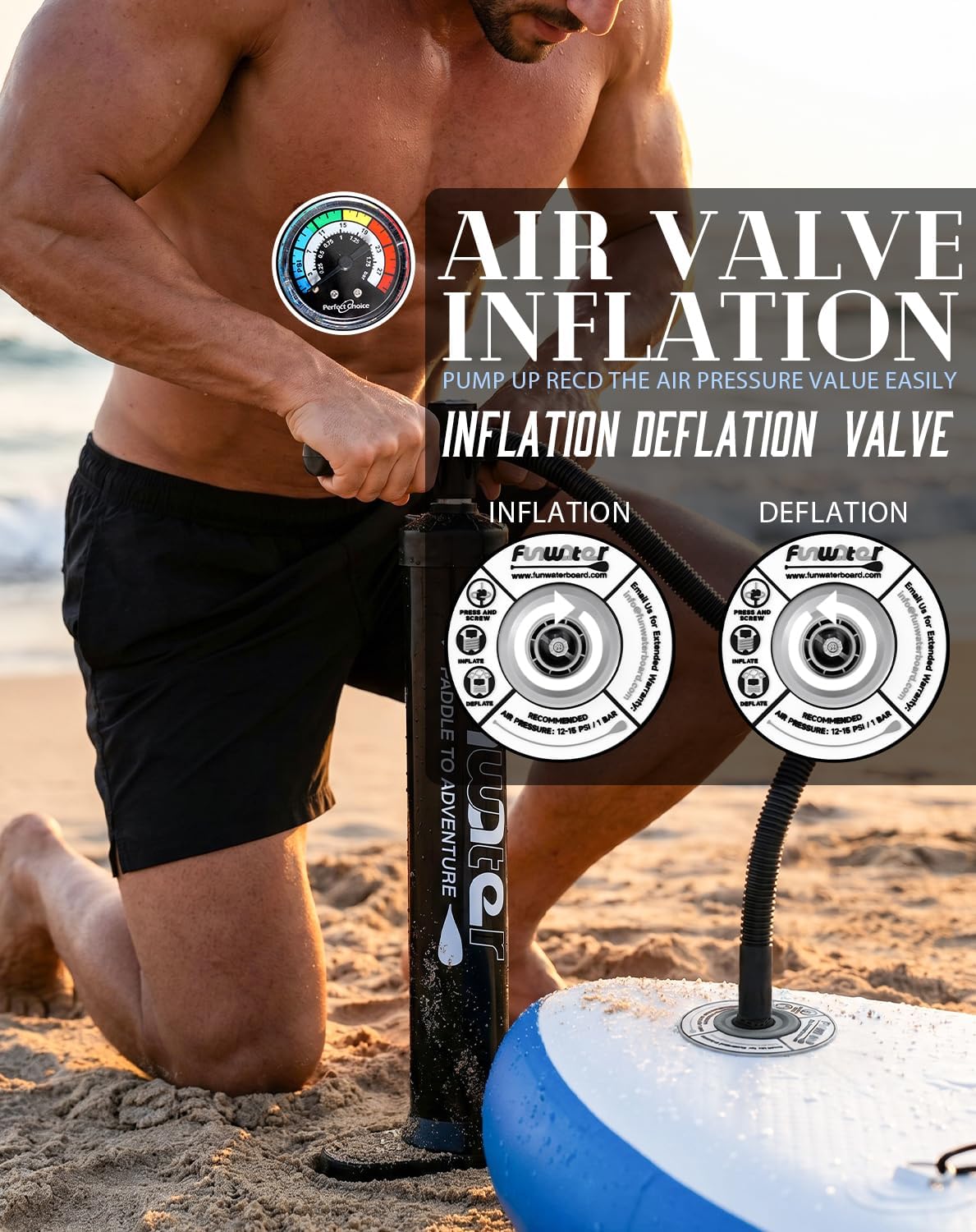 Thumbnail 6 de FunWater Inflatable Stand-Up Paddleboard 10'6