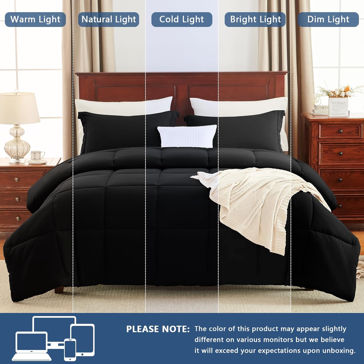 Thumbnail 4 de CozyLux Queen Comforter Set 88x88