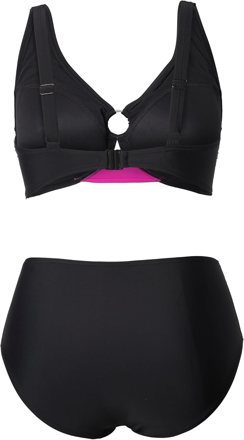 Detalle 2 de Ulla Popken Sophia: Costume da Bagno One Piece Donna con Taglie Forti e Accento di Colore