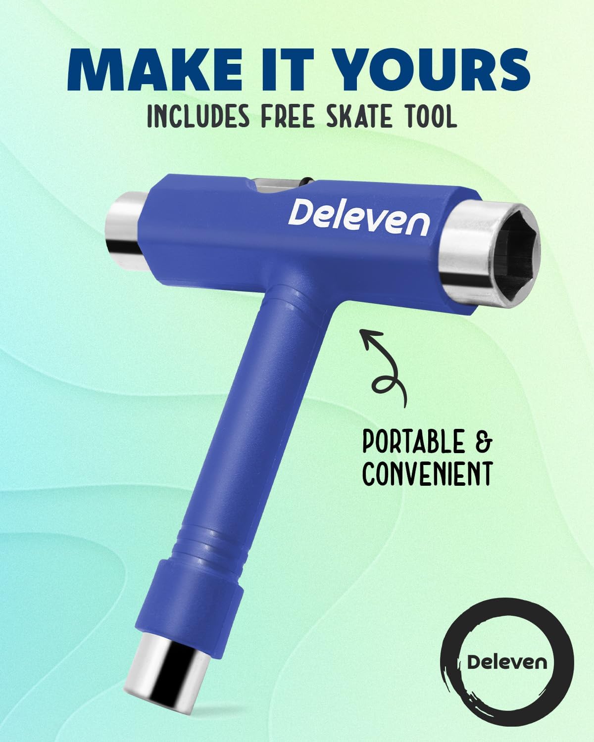 Detalle 2 de D Deleven Mini Cruiser skateboard 56 cm met LED-wielen en antislipdeck