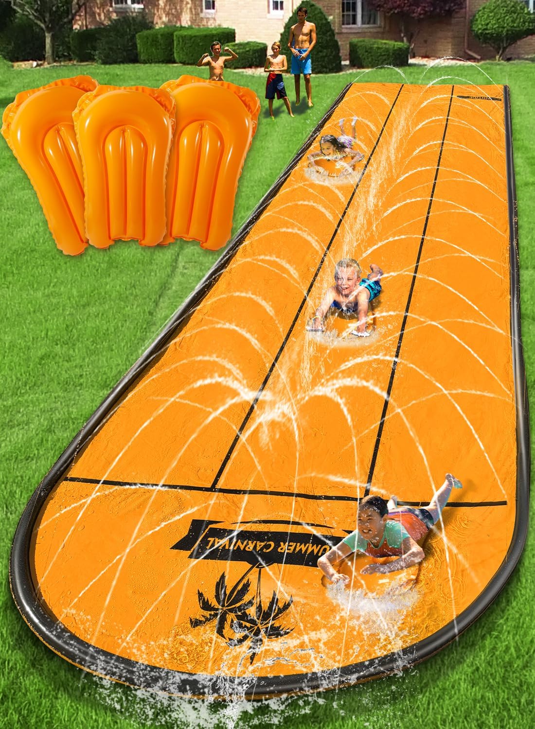 Detalle 2 de Spring Water Slip and Water Slide for Kids Backyard (17ft, 3-Lane) with Sprinkler