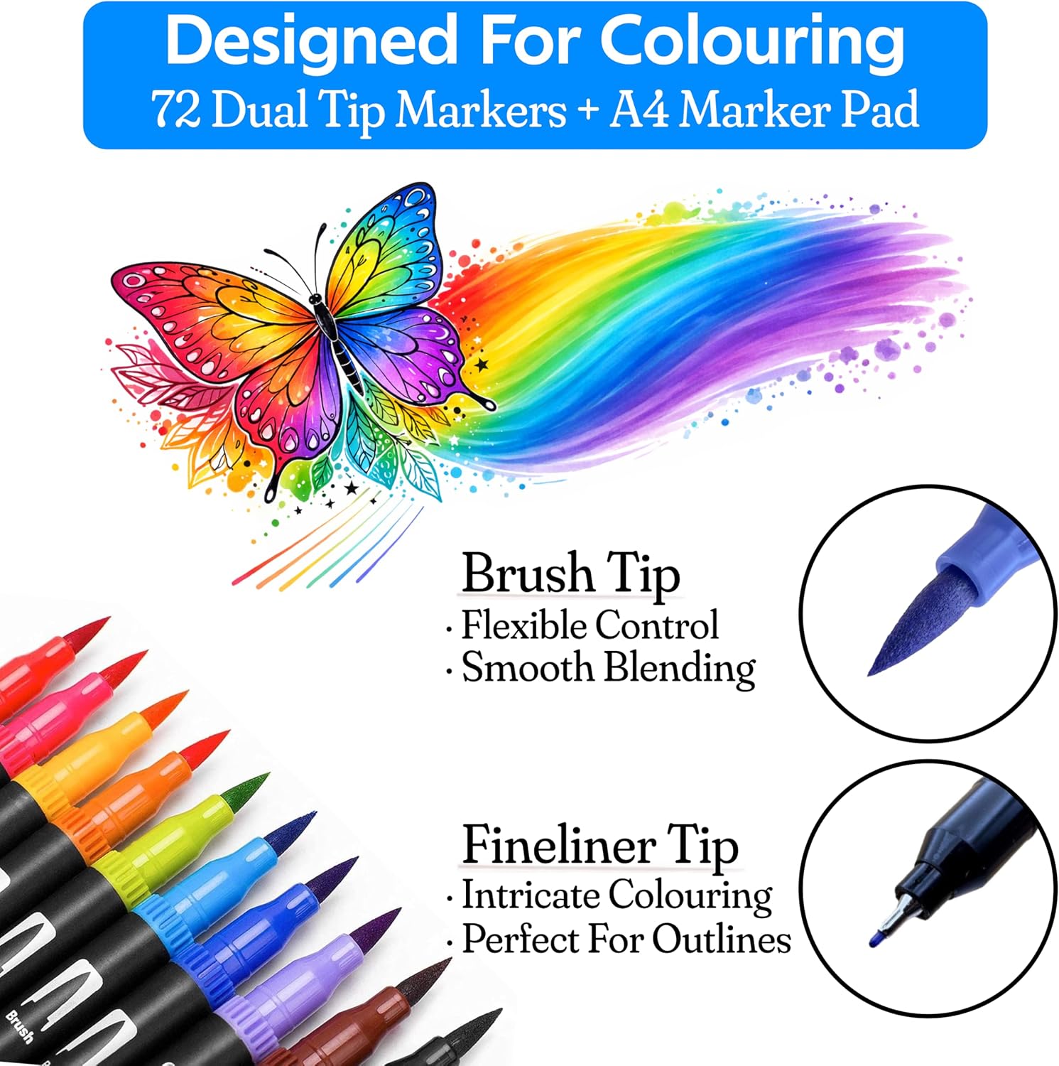 Thumbnail 1 de Litlat 72 colouring pens set
