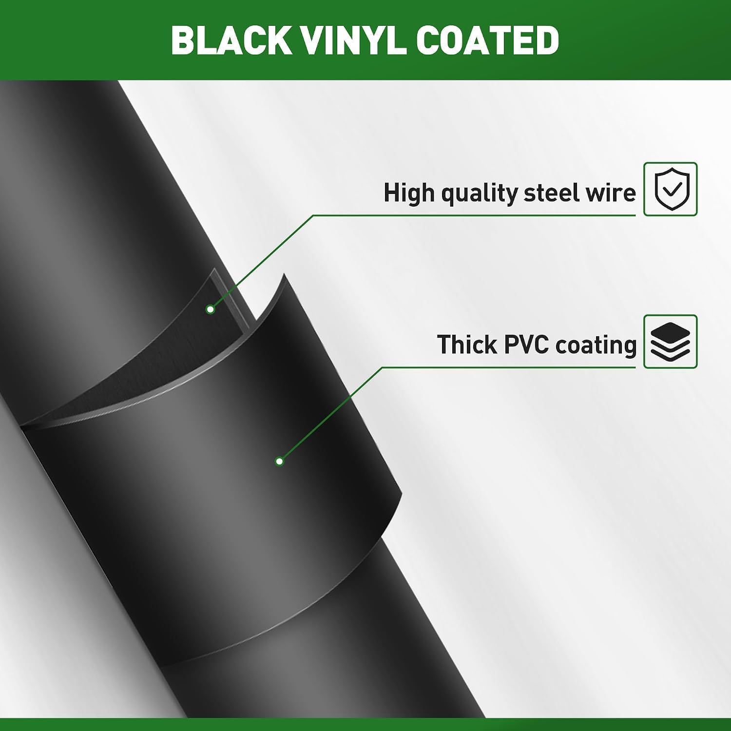 Detalle 2 de Black Hardware Cloth 1/2-Inch, 48" x 100', 19-Gauge PVC-Coated Wire Mesh