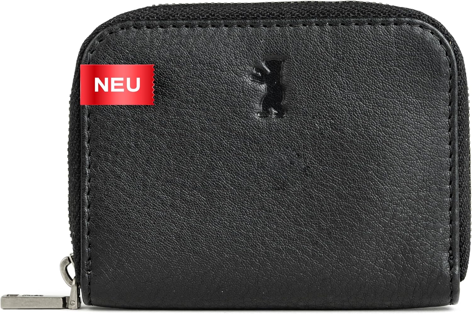 Detalle de Berliner Bags Premium Geldbörse Braga – Kleine Geldbörse aus Leder mit RFID-Schutz, Schwarz