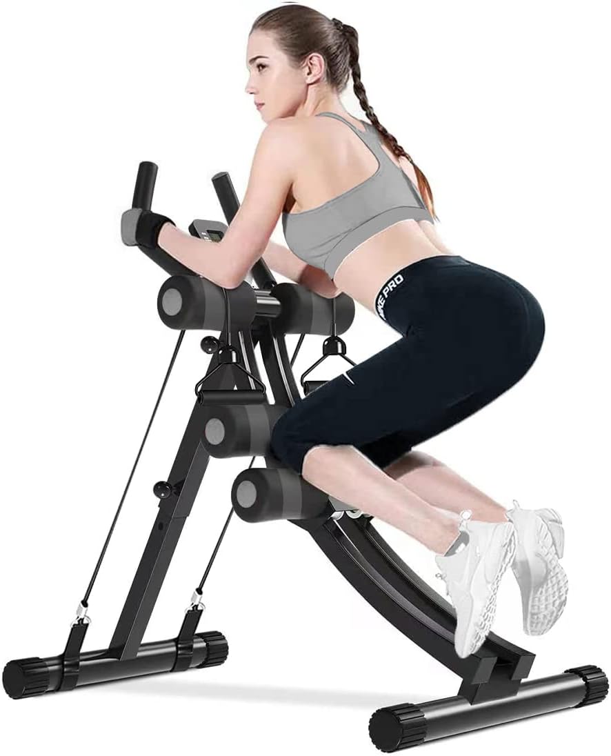 Detalle de WINBOX Adjustable Ab Machine with Resistance Bands and Digital Workout Counter