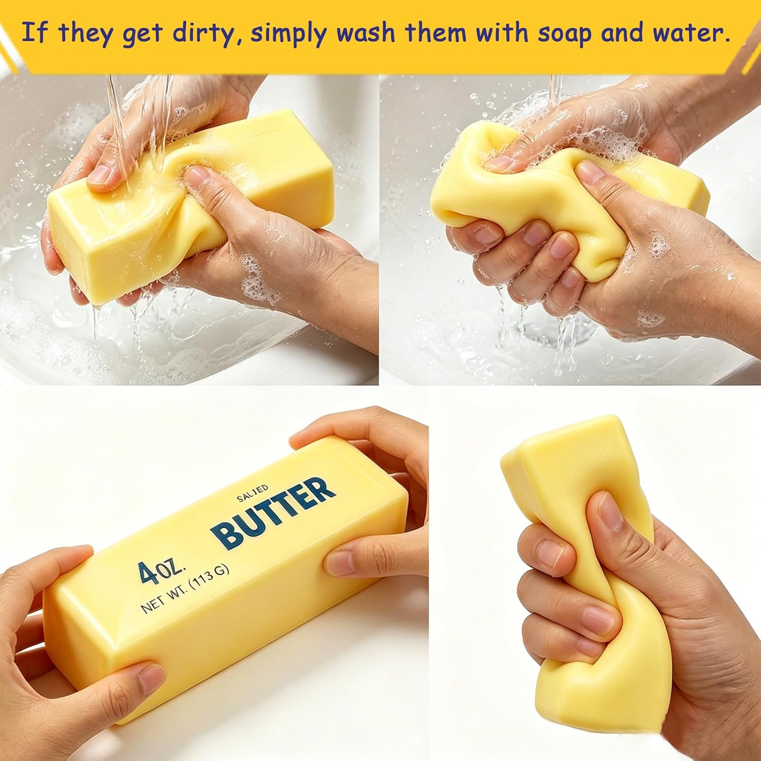 Detalle 2 de Butter Squishy: Realistic Butter Stick Squeeze Toys (Butter-2PCS) for Stress Relief