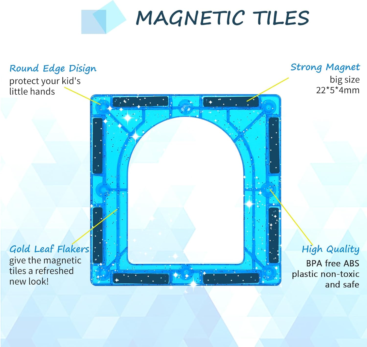 Thumbnail 1 de Magnetic Tiles 100-piece glitter STEM set 🧩