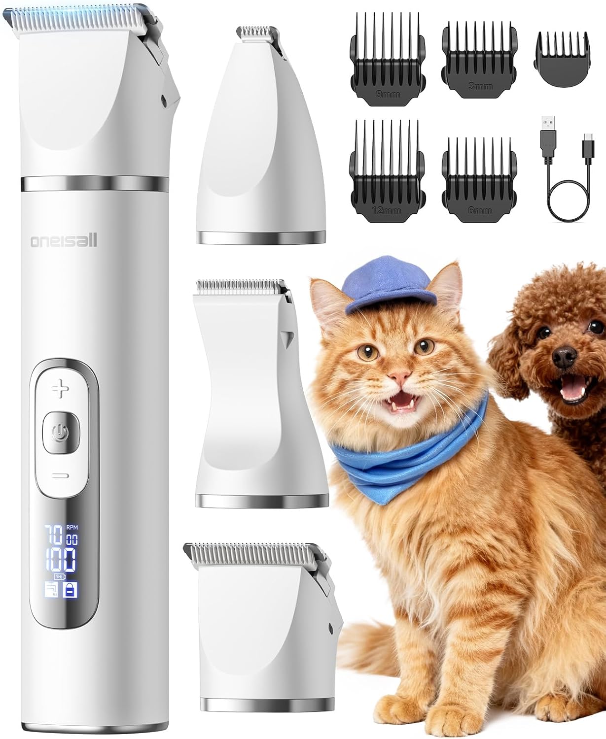 Detalle de oneisall Quiet Cat Clippers 3-in-1 Grooming Kit