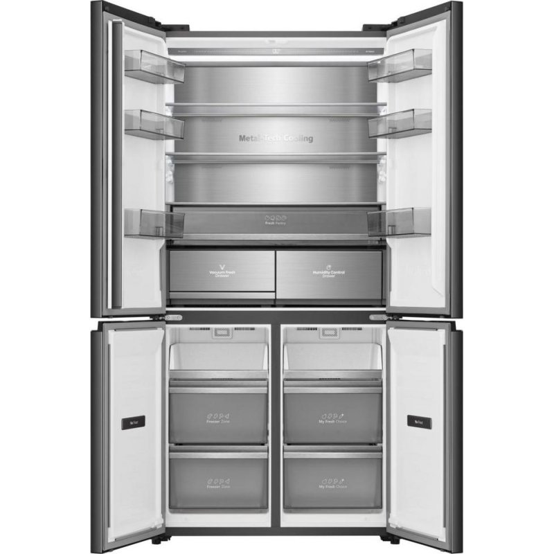 Detalle de Frigorífico Americano Hisense RQ768N4GBE Total No Frost 591 L – Cristal Negro
