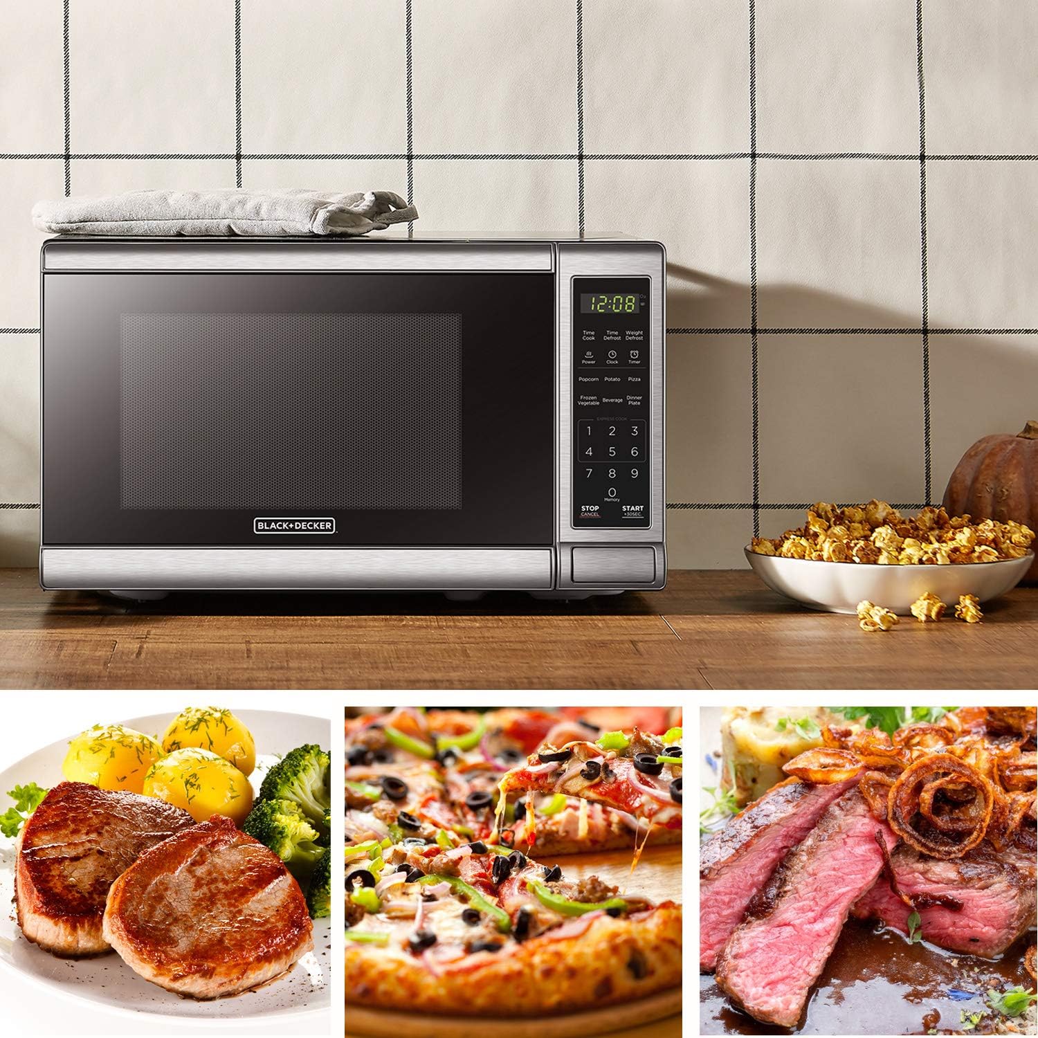 Detalle 2 de BLACK+DECKER EM720CB7 microwave 700 W 🍽