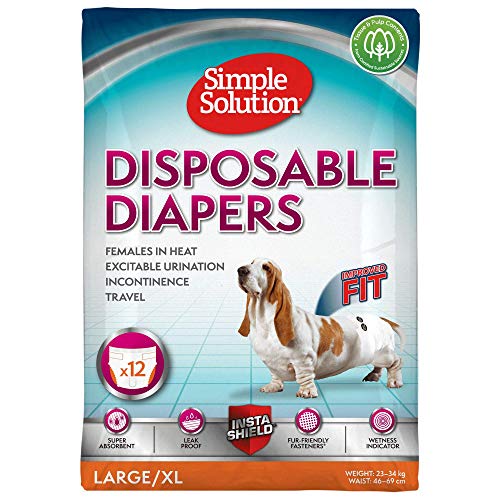 Detalle de Simple Solution Pañales para Perros Hembra 12 paquetes