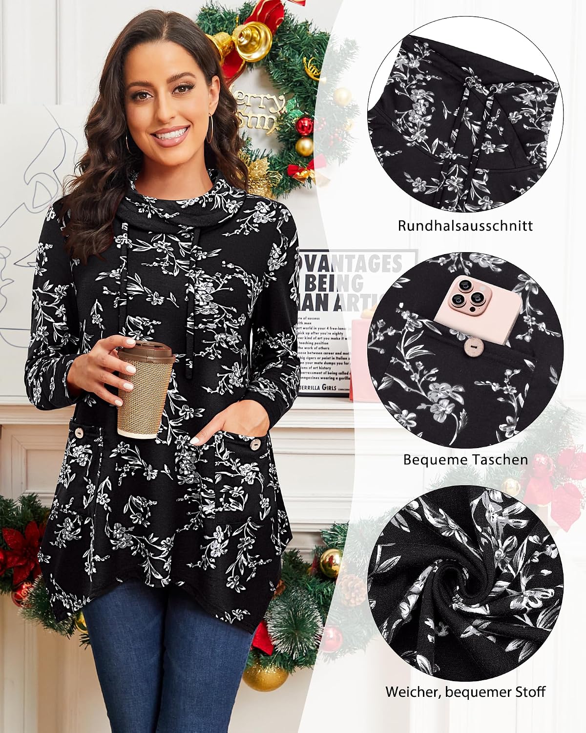Thumbnail 4 de Amrto Tunika Longpullover mit Taschen