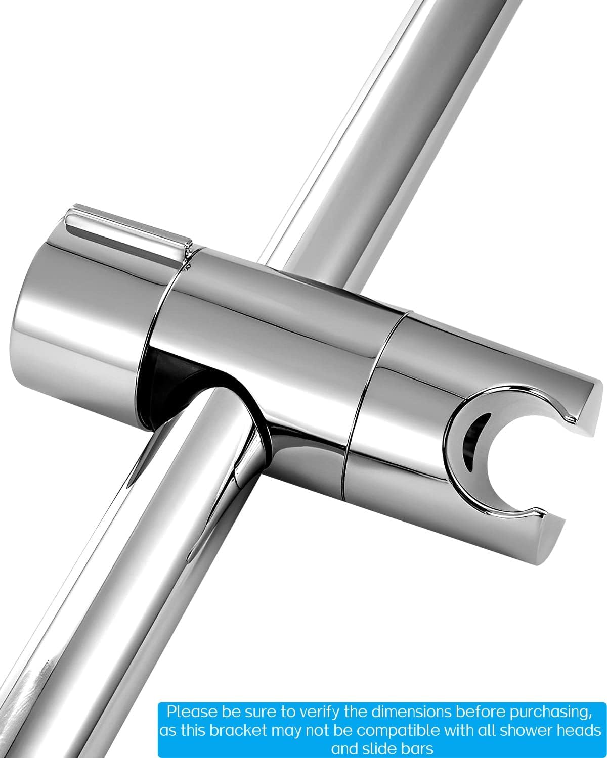 Detalle de Support de Douche universel pour barre coulissante 19-25 mm – rotation 45° et réglage en hauteur