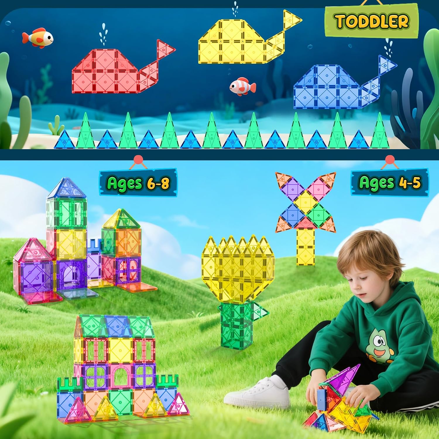 Detalle de Soyee Magnetic Tiles STEM Toys for Ages 3–12 🧩