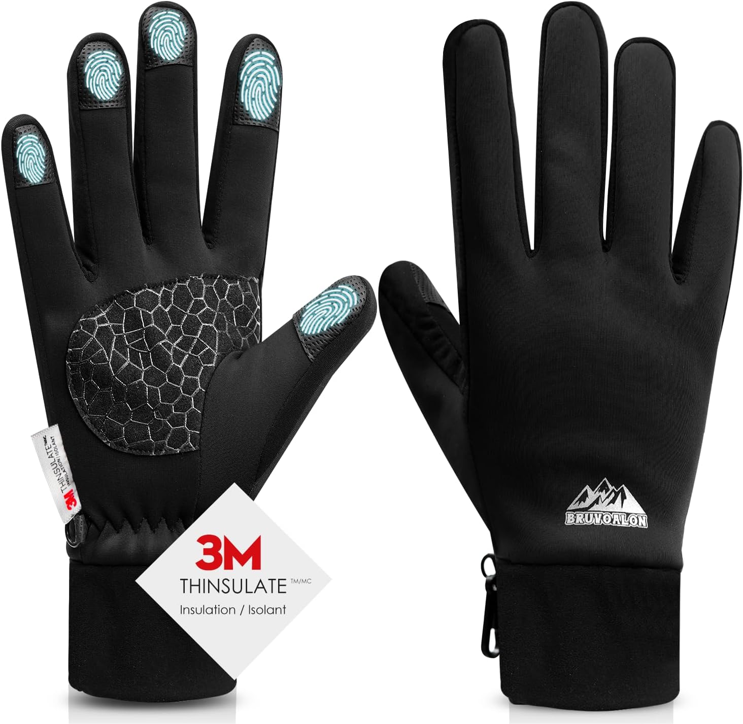 Detalle de Bruvoalon Winter Gloves for Women & Men 3M Thermal Insulation 👌