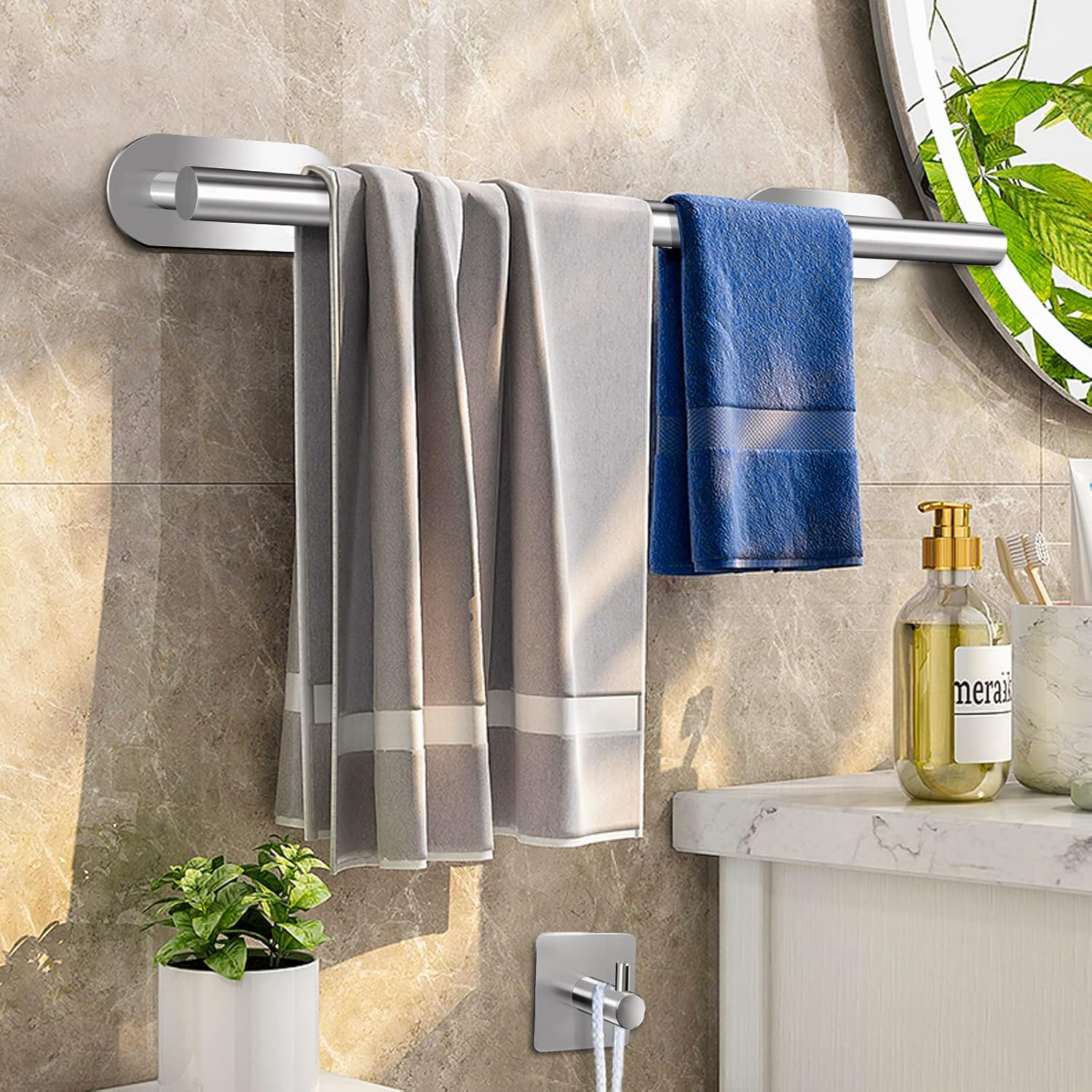 Thumbnail 1 de AIKER Porta Asciugamani Bagno – Set accessori 8 pezzi in acciaio inox 304, attacco adesivo autoadesivo