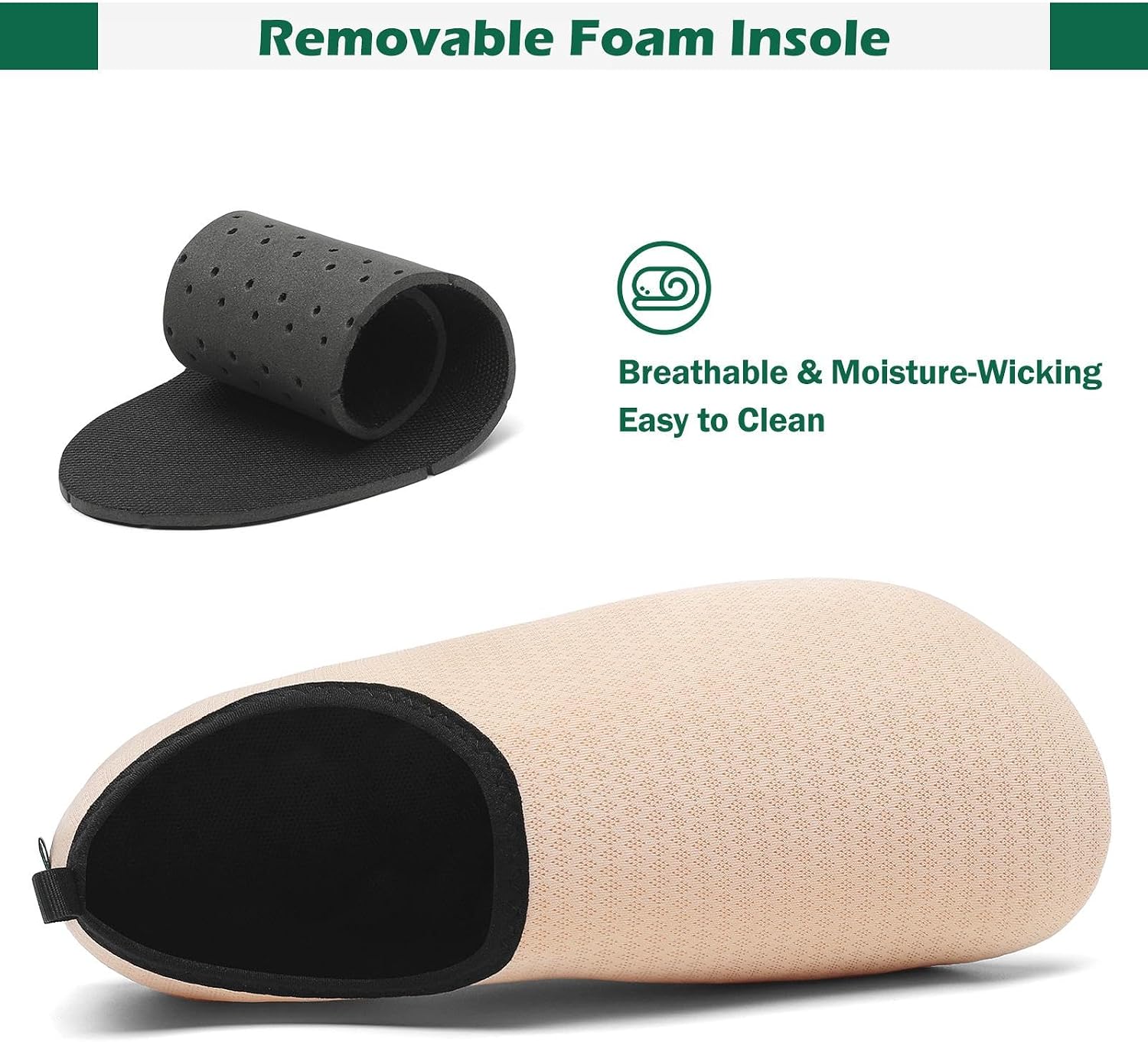 Detalle de SAGUARO 7 Drainagelöcher – Schnelltrocknende, rutschfeste Badeschuhe für Herren & Damen Gr.36–47