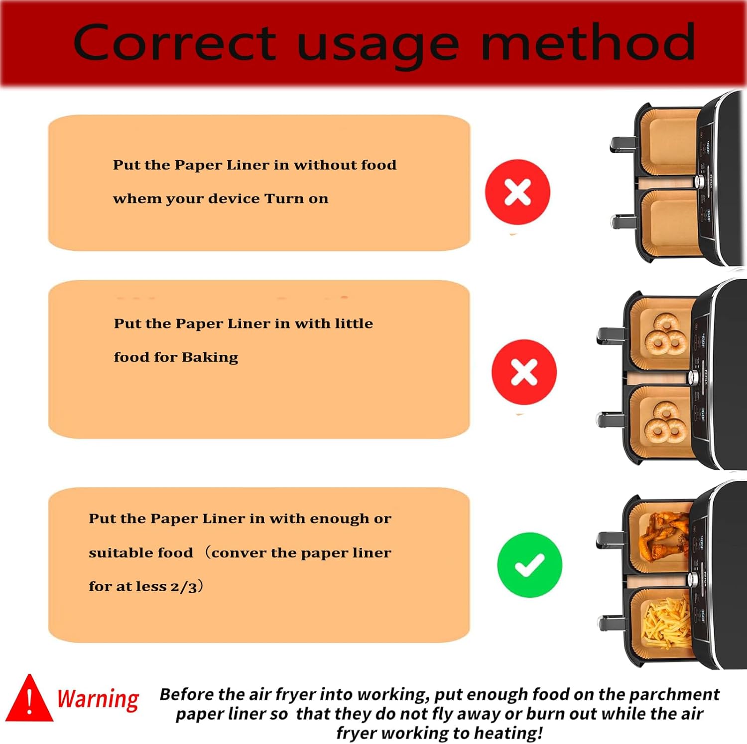 Thumbnail 3 de Lot de 160 papiers cuisson air fryer Ninja Flex 10,4 L AF500EU – doublures jetables pour accessoires