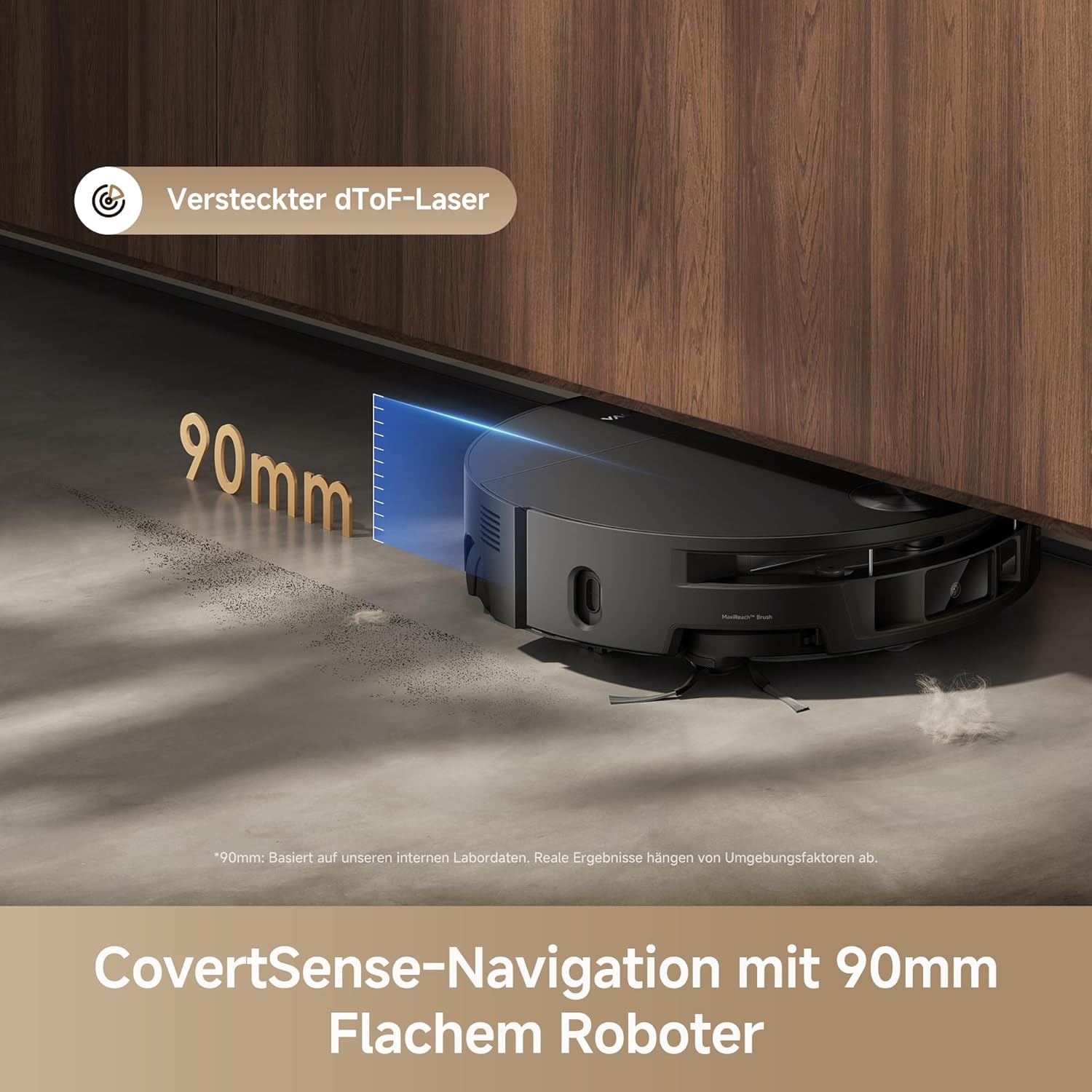 Thumbnail 4 de Mova S70 Roller: Saug- und Wischroboter mit Frischwasser-Wischen, 28.000 Pa, Hindernisvermeidung per dToF+Linienlaser