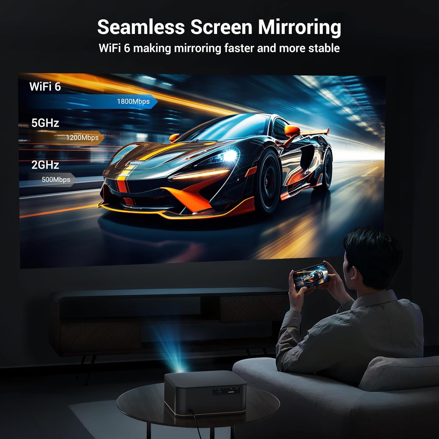 Detalle 2 de HAPPRUN Movie Home Theater 2000 ANSI 4K projector 📽