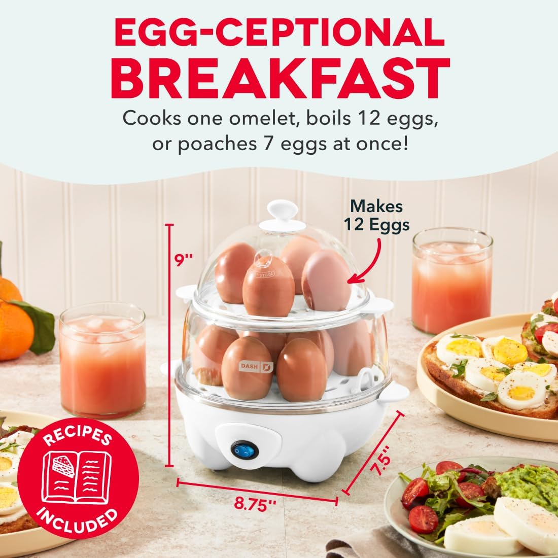 Thumbnail 1 de Dash Deluxe Egg Cooker 12-Egg Boiler & Steamer