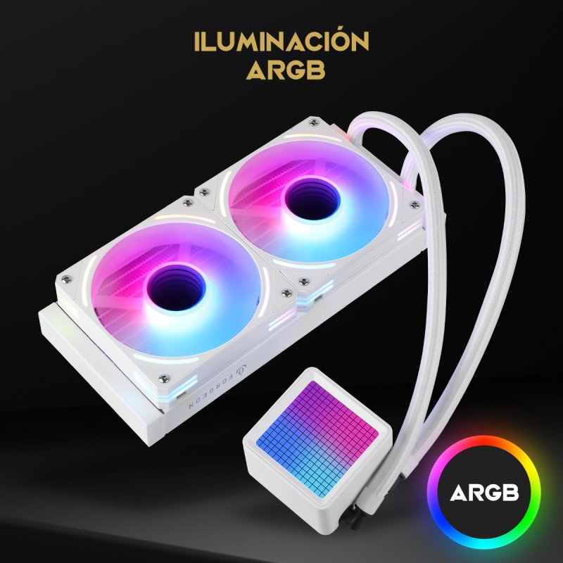 Detalle 2 de Forgeon Solum Refrigeración líquida 240 ARGB blanca