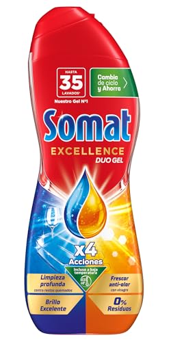 Thumbnail 3 de Somat Excellence Duo Gel Frescor Anti-Olor (2x560 ml) detergente lavavajillas todo en 1 con vinagre