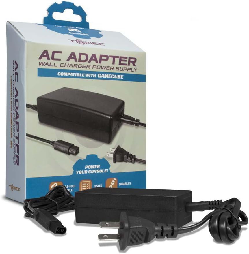 Detalle de Tomee AC Adapter for Gamecube: Durable Wall Charger with 8.5' Cable