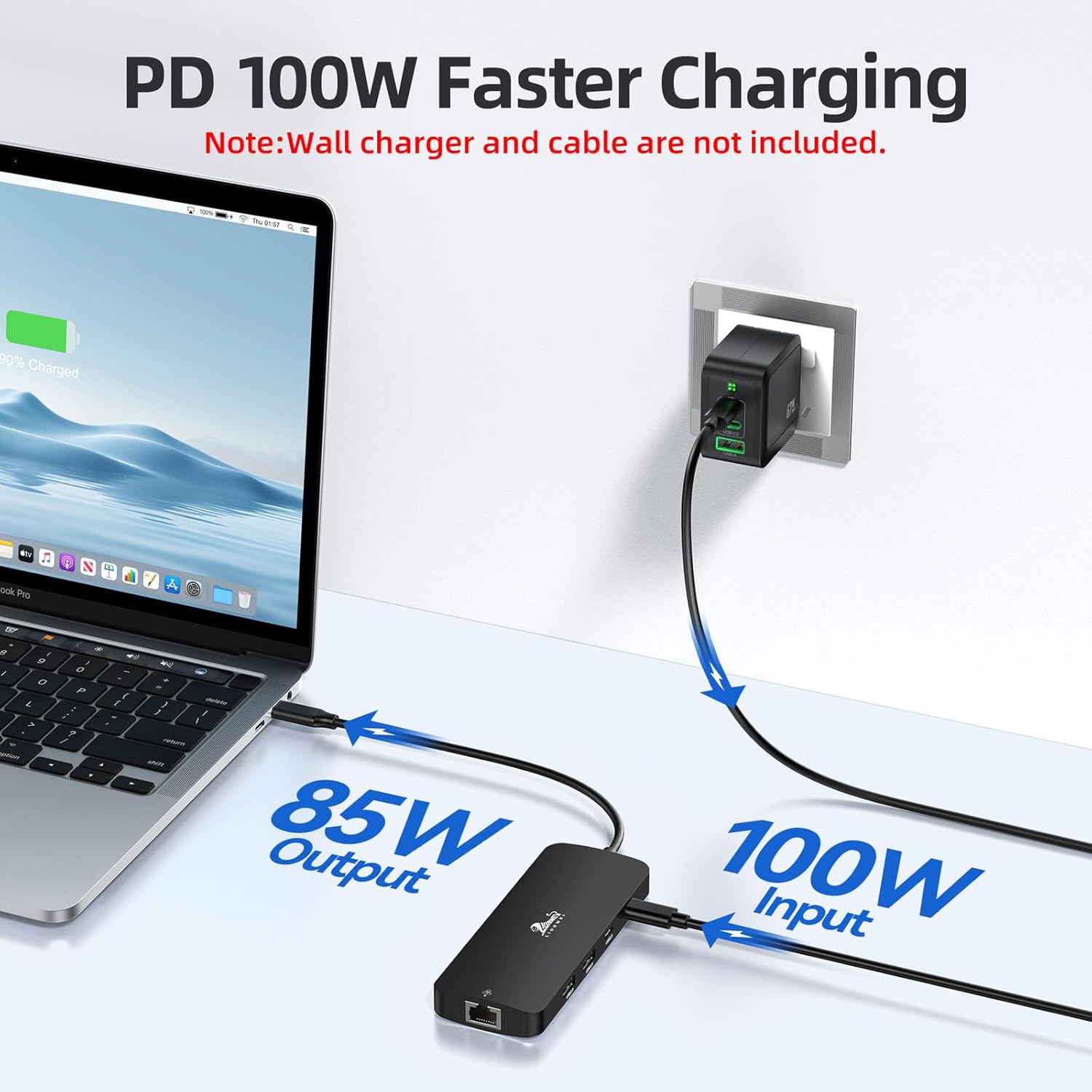 Thumbnail 4 de USB-C Docking Station Dual Monitor 8 in 1: 2x HDMI/1x DisplayPort, 100 W PD, Gigabit Ethernet
