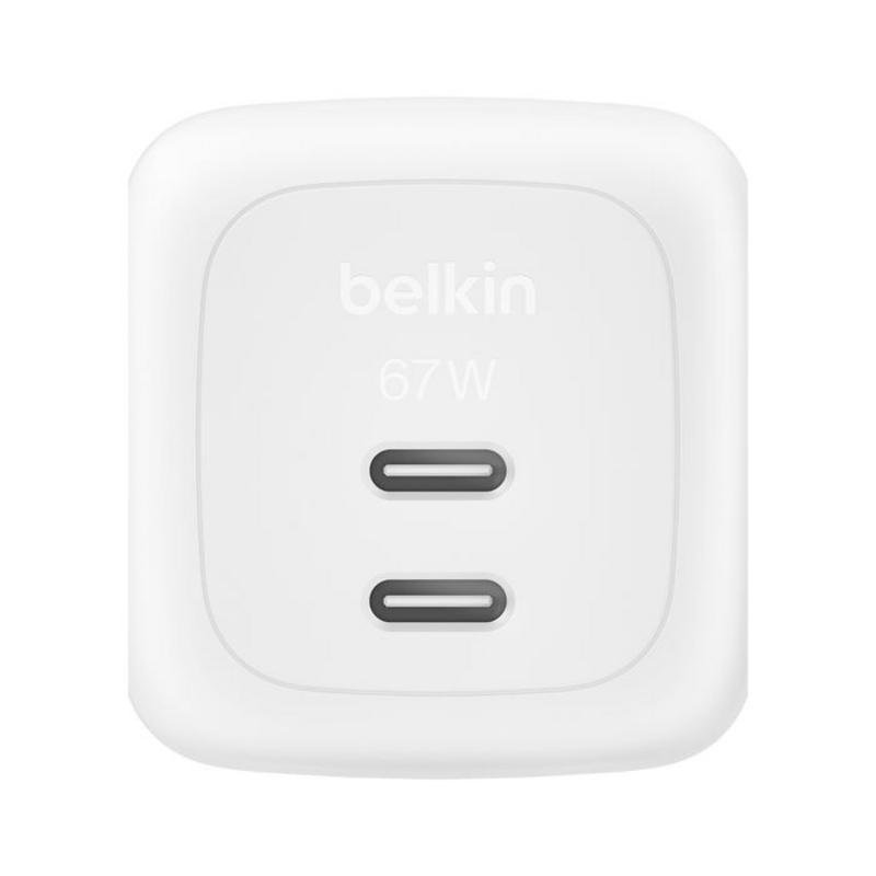 Thumbnail 3 de Belkin WCH020KQ2MWH-B6 GaN 67 W, 2x USB-C, Blanco con cable de 2 m