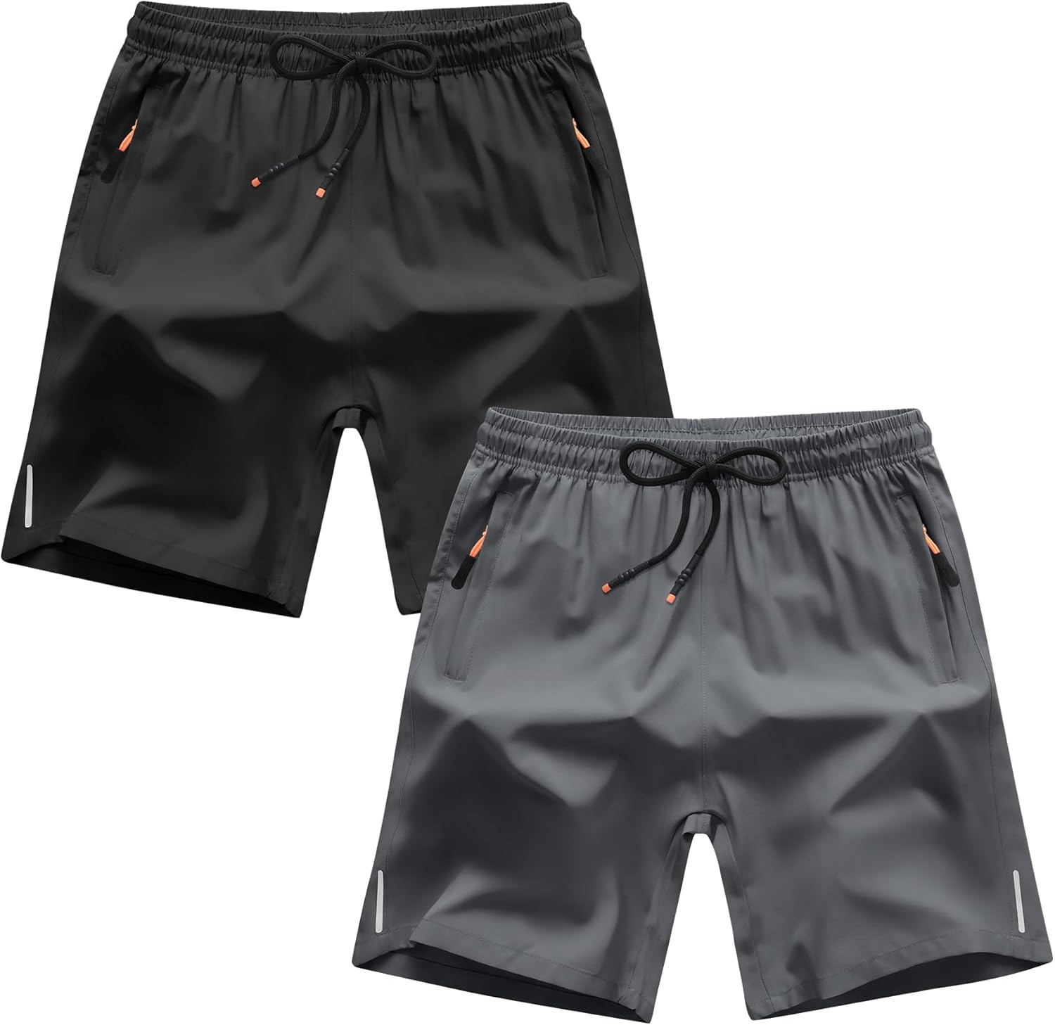 Detalle de ANHDM Boys Shorts Quick Dry Athletic Running Shorts with Zipper Pockets